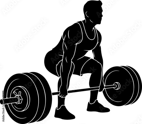 Deadlift Gym exercise silhouette vector illustration