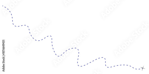 Vector treasure map element. A reddashed line and black X mark ink on the map.