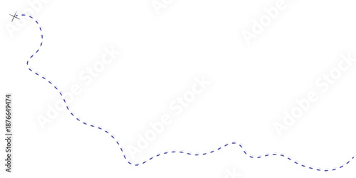 Vector treasure map element. A reddashed line and X mark ink on the map.