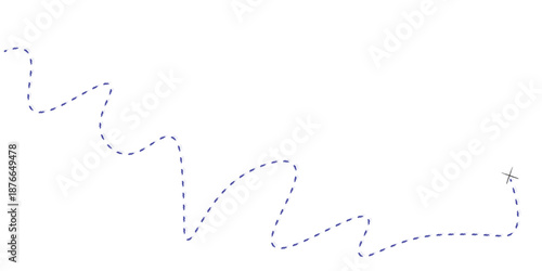 Vector treasure map element. A reddashed line and X mark ink on the map.