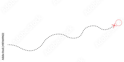 Vector treasure map element. A dashed line and red X mark ink on the map. old pirate letter.