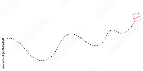 Vector treasure map element. A dashed line and red X mark ink on the map. old pirate letter.