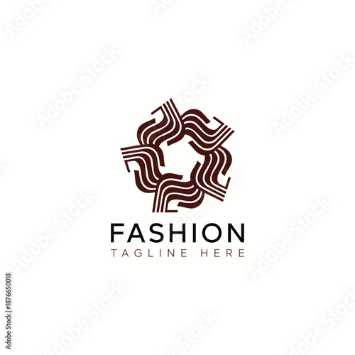 Modern Minimalist Fabric Weave Fashion Logo Template