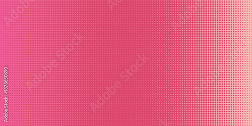 Pink orange polka dots gradient halftone background. Pop art cartoon dot texture with comic graphic design, Horizontal abstract pattern wall for cover digital technology.