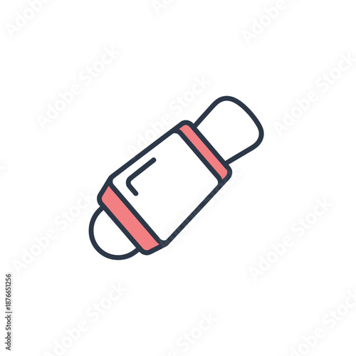 Lip Balm Stick with Cap, Cosmetic Product Icon, Beauty and Skincare