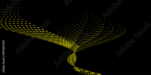 Deep data as part of big data. Point wave ui hud. Glow green in the dark.