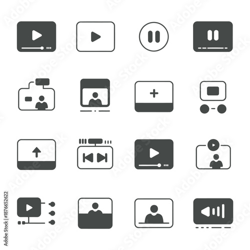 Video Player and Multimedia Content Control Symbols