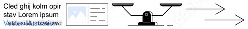 Content moderation, justice, digital ethics, balance, decision making, technology platforms. Scales of justice and digital elements with arrows. Content moderation and justice concept