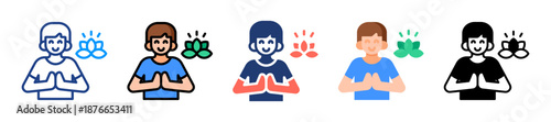 Mindfulness Icon Sheet Multiple Style Collection 