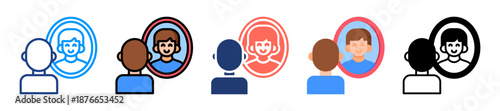 Self Reflection Icon Sheet Multiple Style Collection 
