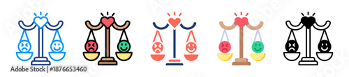 Emotional Balance Icon Sheet Multiple Style Collection 