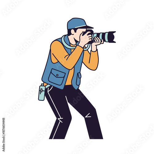 Man taking a photo with a professional camera
