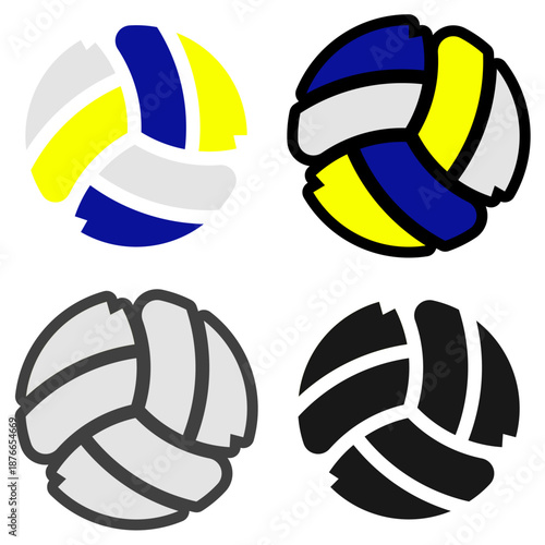 Volleyball icon vector. Monochrome and colorful version. Suitable for packaging, wrapping paper, textiles, and stickers.