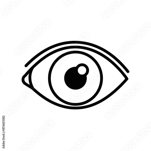 Minimalist Eye Icon Line Art, Abstract Vision Symbol, Ophthalmology Concept