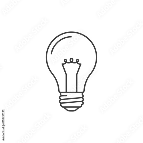 Minimalist Light Bulb Icon - Symbol of Idea, Innovation, and Creativity