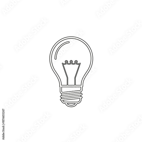 Minimalist light bulb outline icon, symbol of innovation and ideas