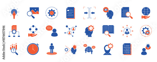 Context icon set collection in flat style. Icon pack contains context, background, situation, setting, scenario, frame, environment, perspective, circumstance, condition, culture and more.