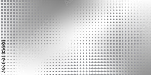 Dot silver foil mesh background with metal mirror texture. Chrome gradient dotted simple art modern