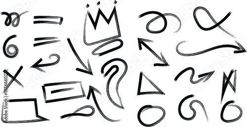 Hand drawn doodles and mathematical symbols