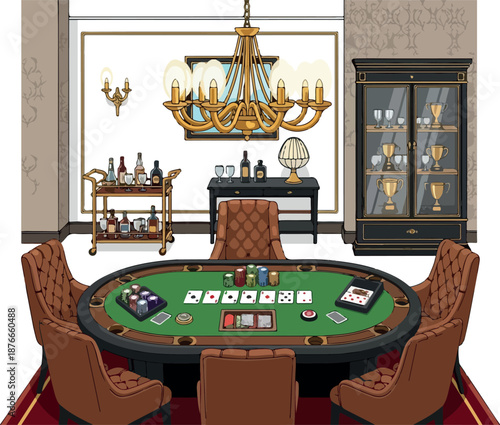 Elegant Poker Room A Game of Chance in a Sophisticated Setting