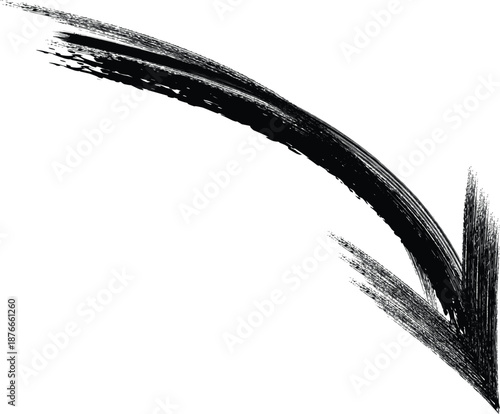 Black mascara brush stroke on white background