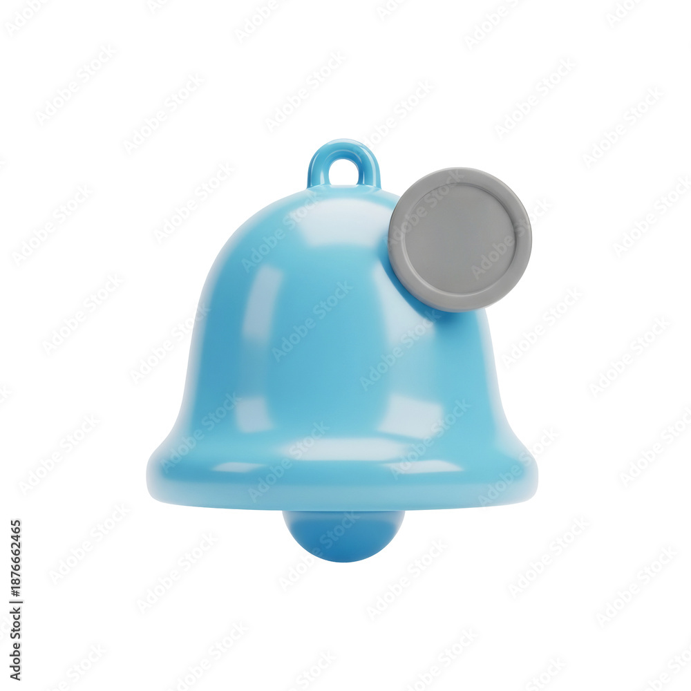 Obraz premium 青いベルのアラートアイコン、シンプルでかわいい