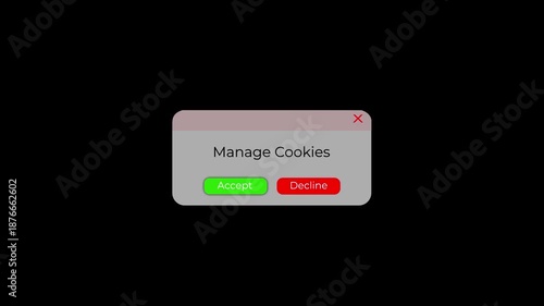 manage cookies user consent dialog ui motion design 4k.