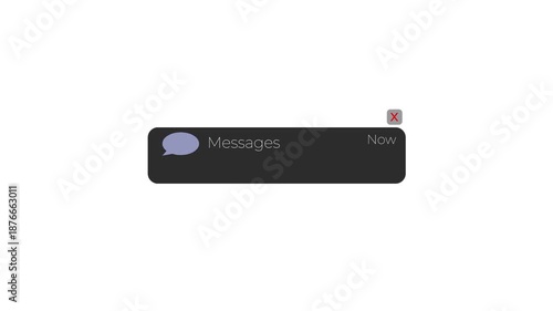 animated message alert popup ui element for app interface 4k.
