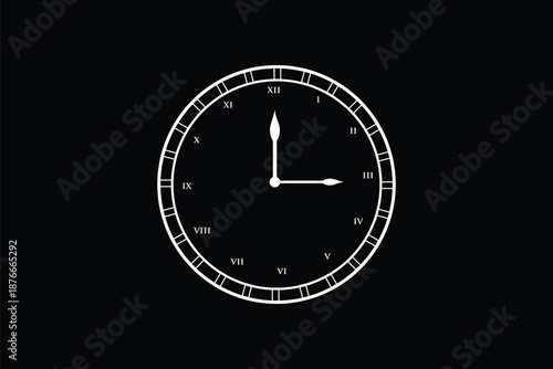 Clock face set with Roman numerals and elegant hands for antique timekeeping and classic watch design. wall clocks, roman numeral styles, analog and digital timepieces, decorative watch face designs 