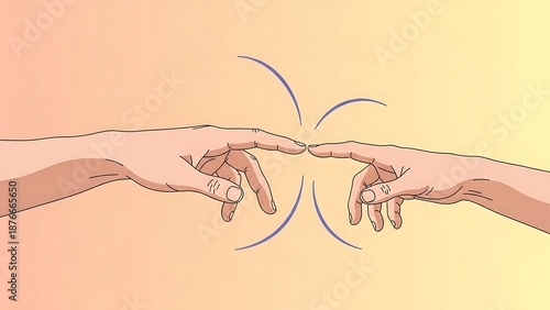Divine Connection — Minimalist Animation of Two Hands Touching