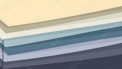 Minimalist Horizon — Abstract Motion Graphic of Layered Waves in Neutral Beige and Blue Tones