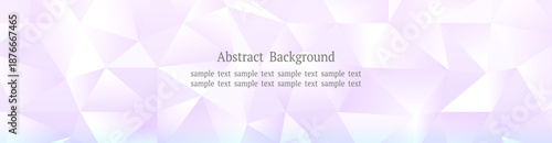 ワイド構図の紫ポリゴンクリスタル背景 Webバナー用