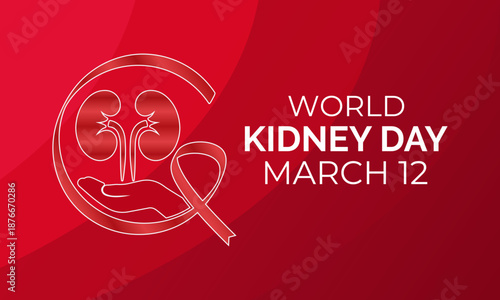 World Kidney Day Vector illustration. Hospital kidney care doctors with stethoscopes, leading the fight against kidney diseases. Banner poster, flyer and background design template.