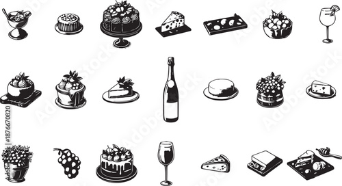 Hand drawn chalk food illustration.