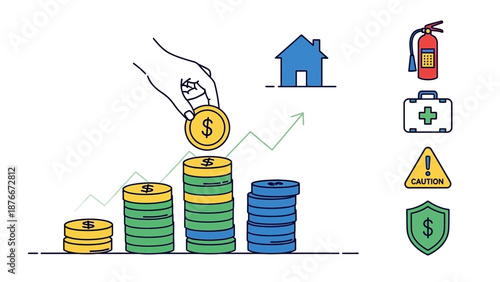 Strategic financial planning leading to wealth accumulation and robust protection against unforeseen risks, ensuring a secure future through wise investments and comprehensive safety measures