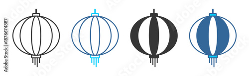 latern icon set multiple style collection	