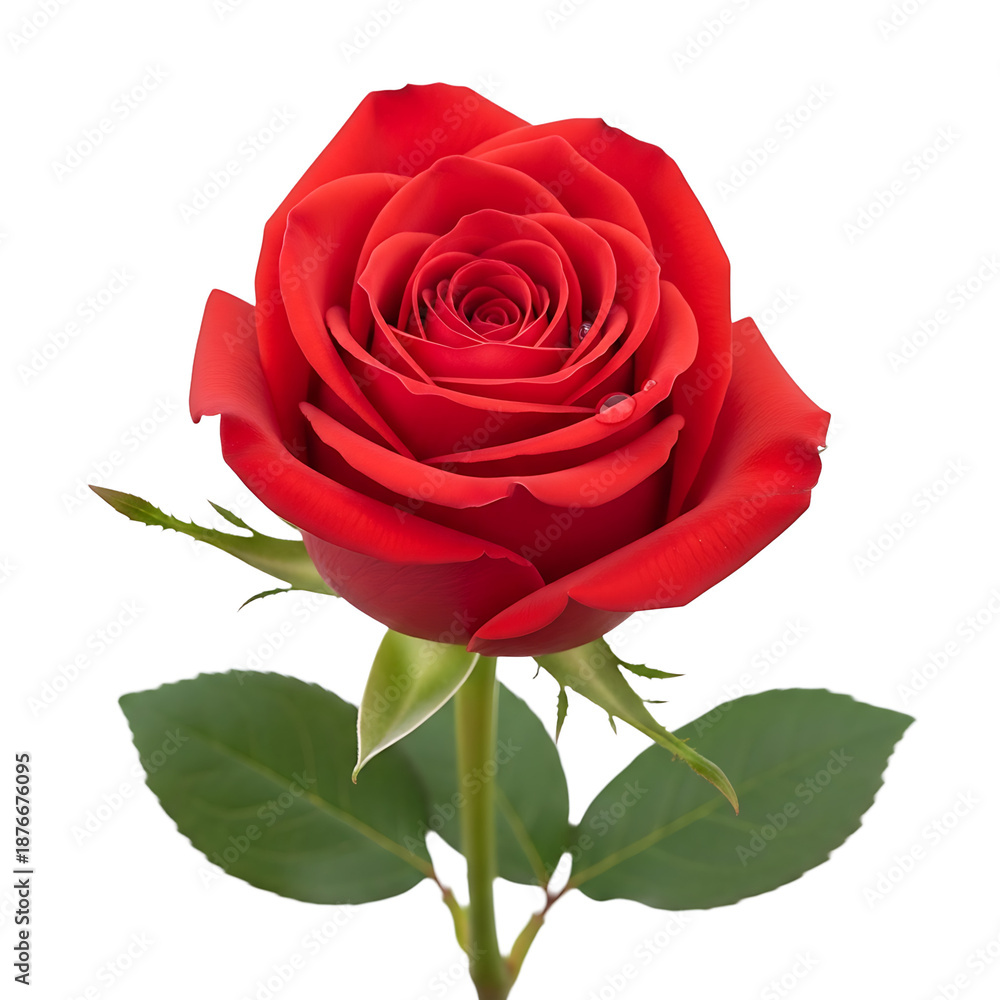 Naklejka premium A beautiful red rose on transparent background