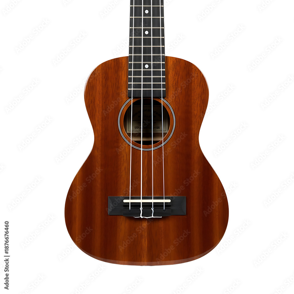 Obraz premium A brown ukulele on transparent background