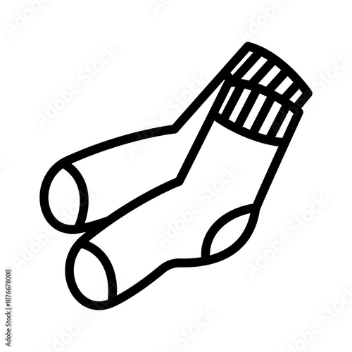 Wool socks icon illustrating warm foot clothing, cozy winter apparel, and soft textile accessory for cold weather comfort.