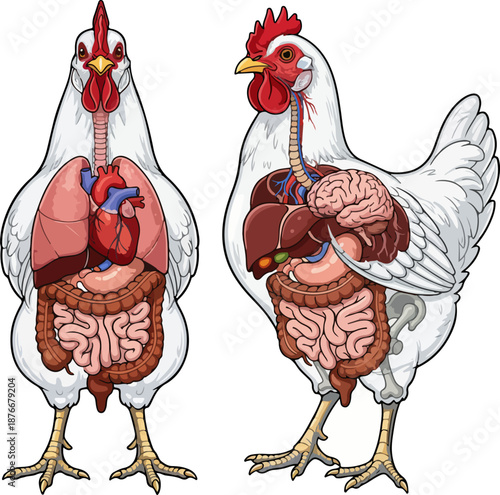 Transparent Chicken Anatomy Vector Illustration