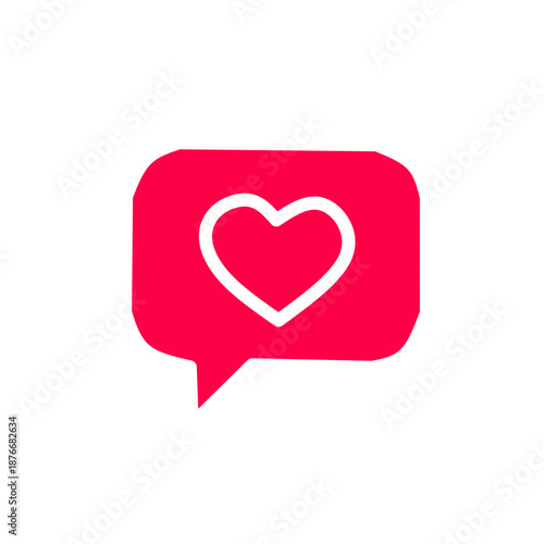 Love Comment Icon – Valentine Social SVG