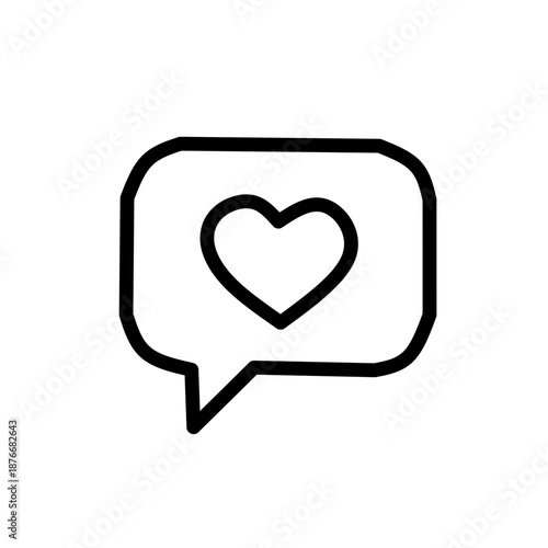 Love Chat Bubble Outline – Valentine Message SVG