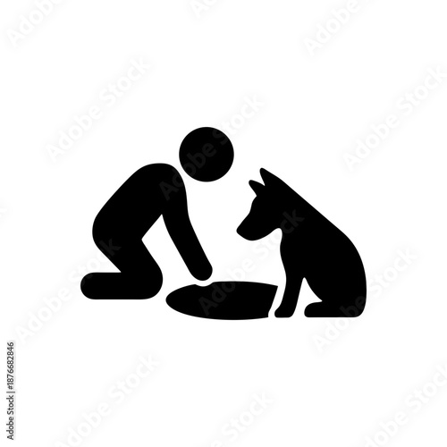 Person Teaching Dog Command Icon