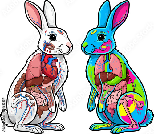 Transparent Rabbit Anatomy Vector Illustration