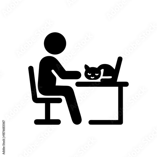 Working While Cat Sleeps Icon