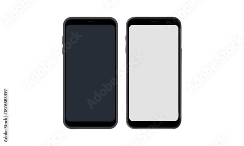 Flat vector smartphone frame mockup isolated on white  vector illustration screens, easily editable.