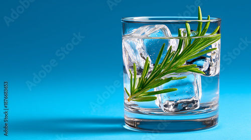 Clear Glass of Water with G...