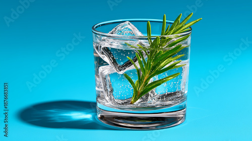 Clear Glass of Water with G...
