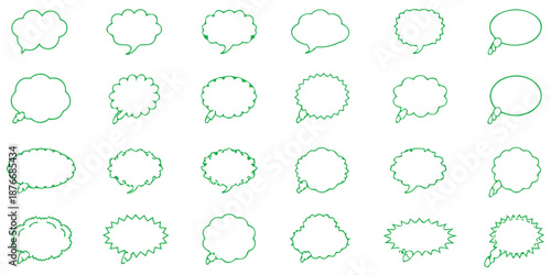 Though bubble speach bubble set outline cloud bubble message thinking bubbleSpeech bubble collection. Set of speech bubble. Speech bubble comic symbol. .