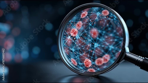 Orphan disease. Genetic disorder. Medical awareness. A magnified view of cells under a microscope.